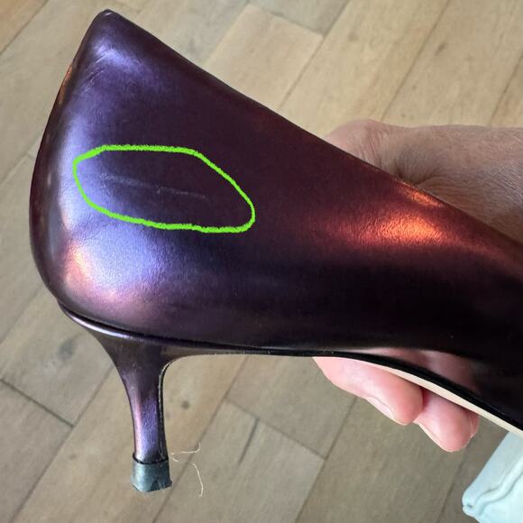 Miu Miu Purple Leather Pointed Toe Pumps - Italian Designer Heels US 8.5 EU 39 - Picture 9 of 12
